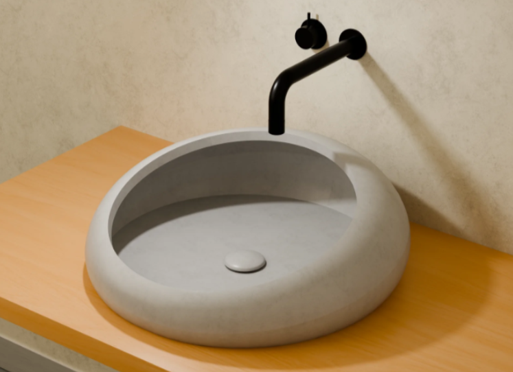 Concrete Wash Basins in Dining Rooms
