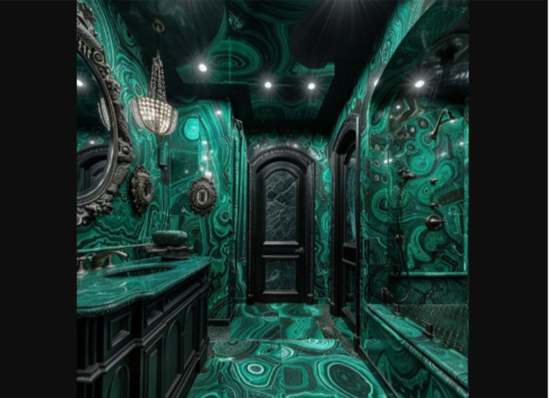 Malachite Green Marble Bathroom 
